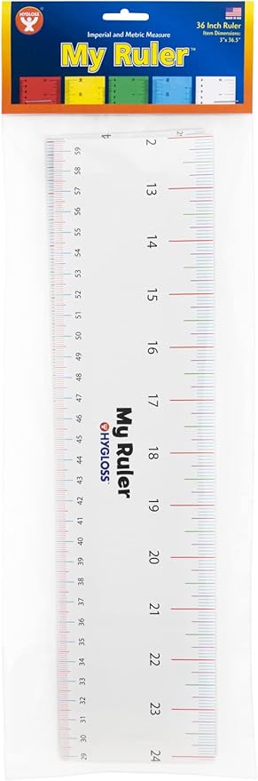 Hygloss Paper Ruler - 36" Bulk Yardsticks for Classroom, STEM, Easy-to-Read Numbers, White Cardstock, 8 Pack