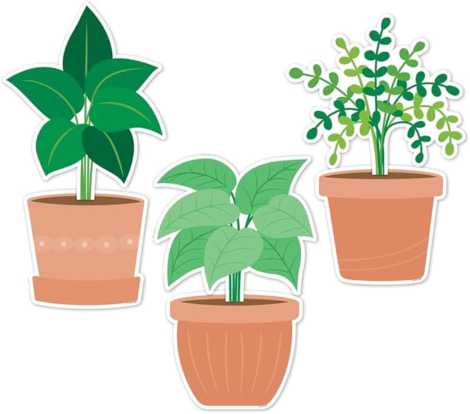 CTP Potted Plants 6" Cut-Outs Learning Décor Accents for Classroom (Creative Teaching Press 10597)