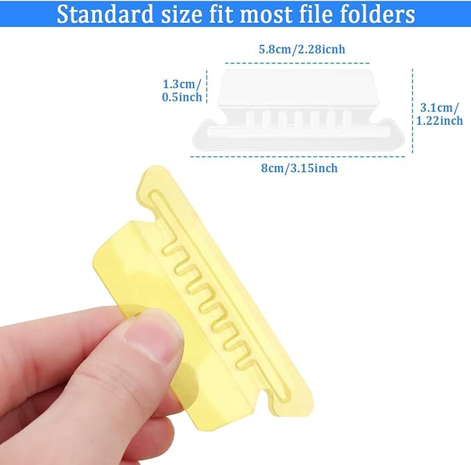 File Folder Tabs, Insertable Plastic Tabs Hanging Folder Tabs,100 Pcs Hanging File Folder Tabs with 200Pcs Inserts for Hanging Folders (Multicolor)