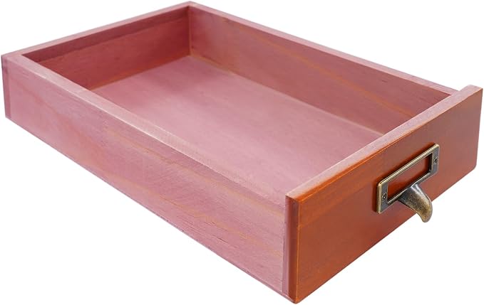 4 Pcs Vintage Wood Desktop Organizer, 4x3 Drawer Apothecary Cabinet with Metal Handles, Stackable Storage for Office Home School, Makeup Jewelry Tea Stationery Herbs