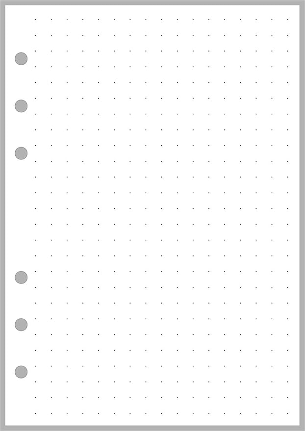 Personal-Wide Sized Dot Grid (0.25") Paper Refill, Sized and Punched for Personal-Wide Notebooks (4.75" x 6.75")