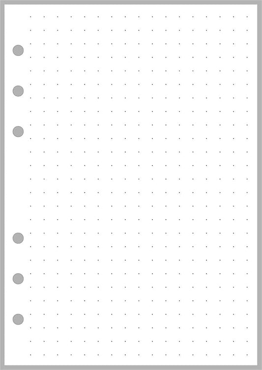 Personal-Wide Sized Dot Grid (0.25") Paper Refill, Sized and Punched for Personal-Wide Notebooks (4.75" x 6.75")