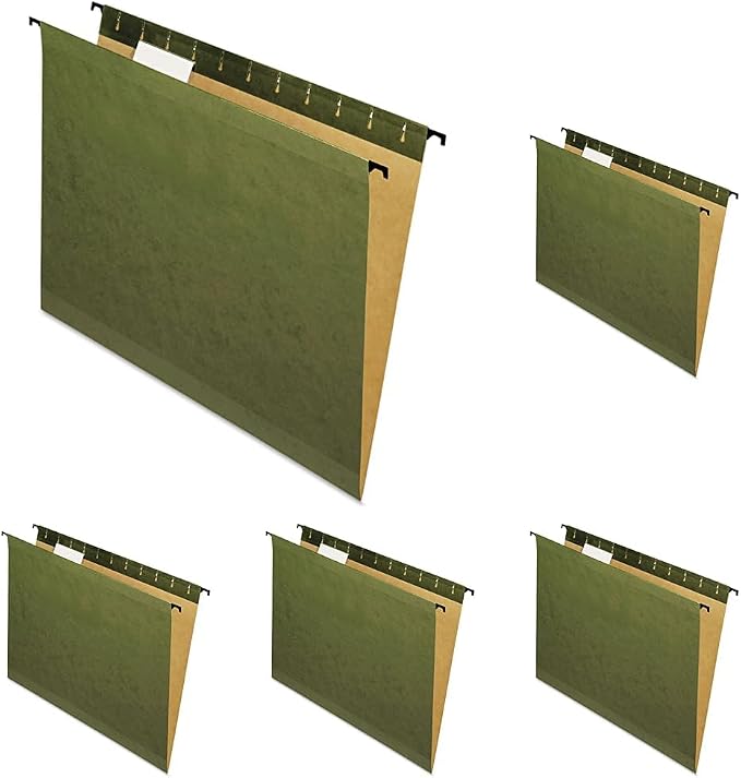 Pendaflex SureHook Reinforced Hanging Folders,Letter Size,Standard Green,20 per Box (8-1/2 x 11),(Pack of 5)