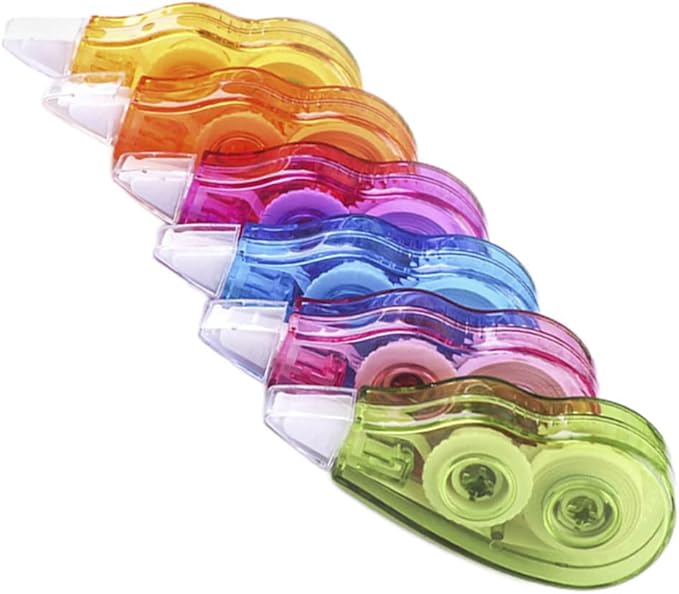 TEHAUX 6pcs Correction Tape, Correction Tape Quick Dry Easy To Use Applicator for Instant Corrections Correct Wrong Writing for School Office Back to School Supplies