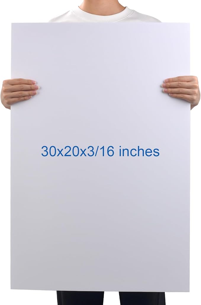 Foam Board 20 x 30 x 3/16" (5mm) - 12 Pack - White Poster Board, Acid Free, Double Sided, Rigid, Sign Board Foamboard for Mounting, Crafts, Paintings Prints, Art, Display, Presentation and Projects