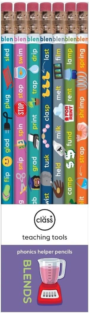Blends Phonics Pencils - Educational Learning Tool for Kids, Improves Consonant Clusters, Supports Phonics Skills, Reading, Writing, and Spelling, Ideal for Early Learners, Teachers, and Classroom Use