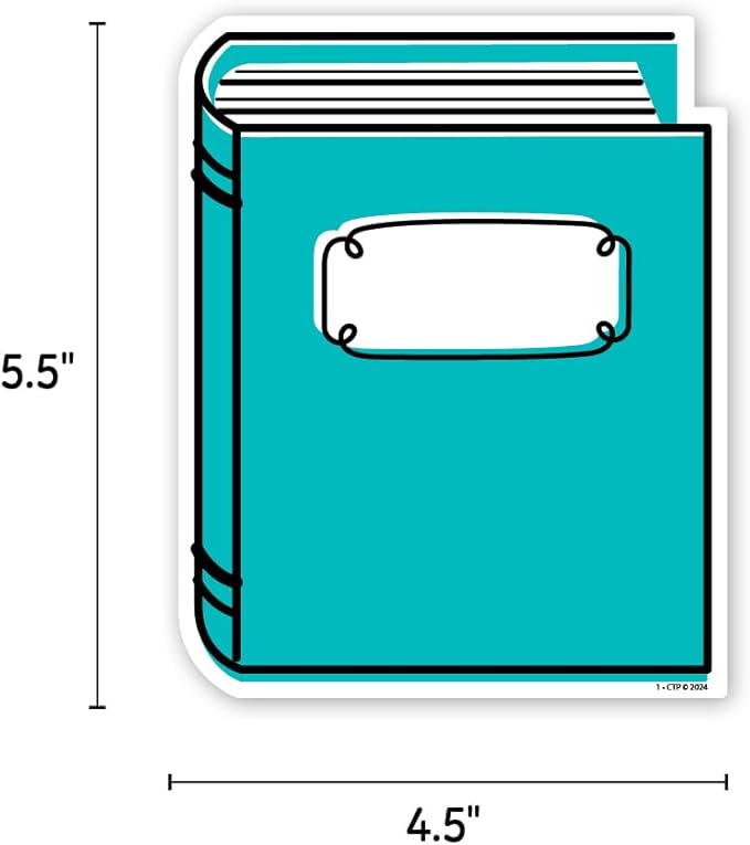 CTP Core Decor Doodle Books 6" Designer Cut-Outs Top Classroom Decorating Accents (Creative Teaching Press 10930)