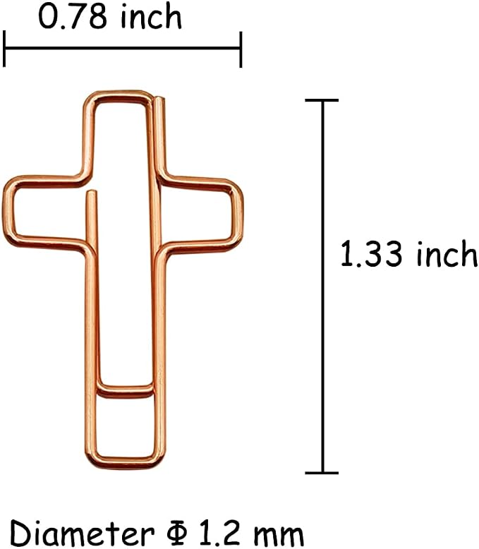 50 PCS Cross Paper Clips, Bible Study Supplies Bible Stuff Things Accessories Christian Gifts