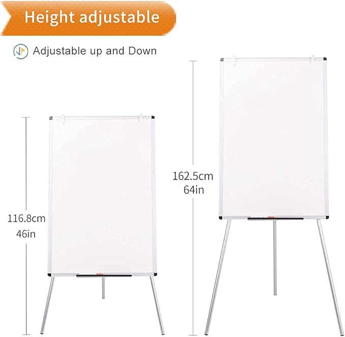 VIZ-PRO Whiteboard Easel/Portable Dry Erase Board, 36 x 24 Inches, with 3 Colored Erasers and 12-Count Markers