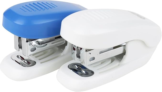 Desk Stapler Portable Stapler Small Stapler 12 Sheets Capacity Small Stapler Size Suitable for Palm Suitable for Office Document Binding School Supplies (Color : Blue)