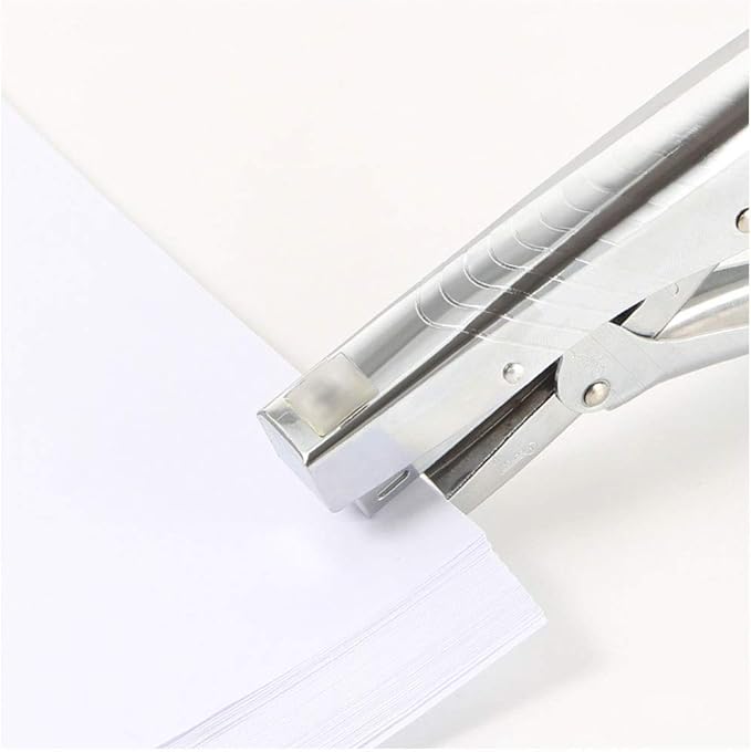 Liudan Stapler Handheld Stapler, Labour-Saving Office Supplies, Silver Stapler, Movable, Durable Metal Stationery, Desk, 20-Sided Capacity Office Stapler
