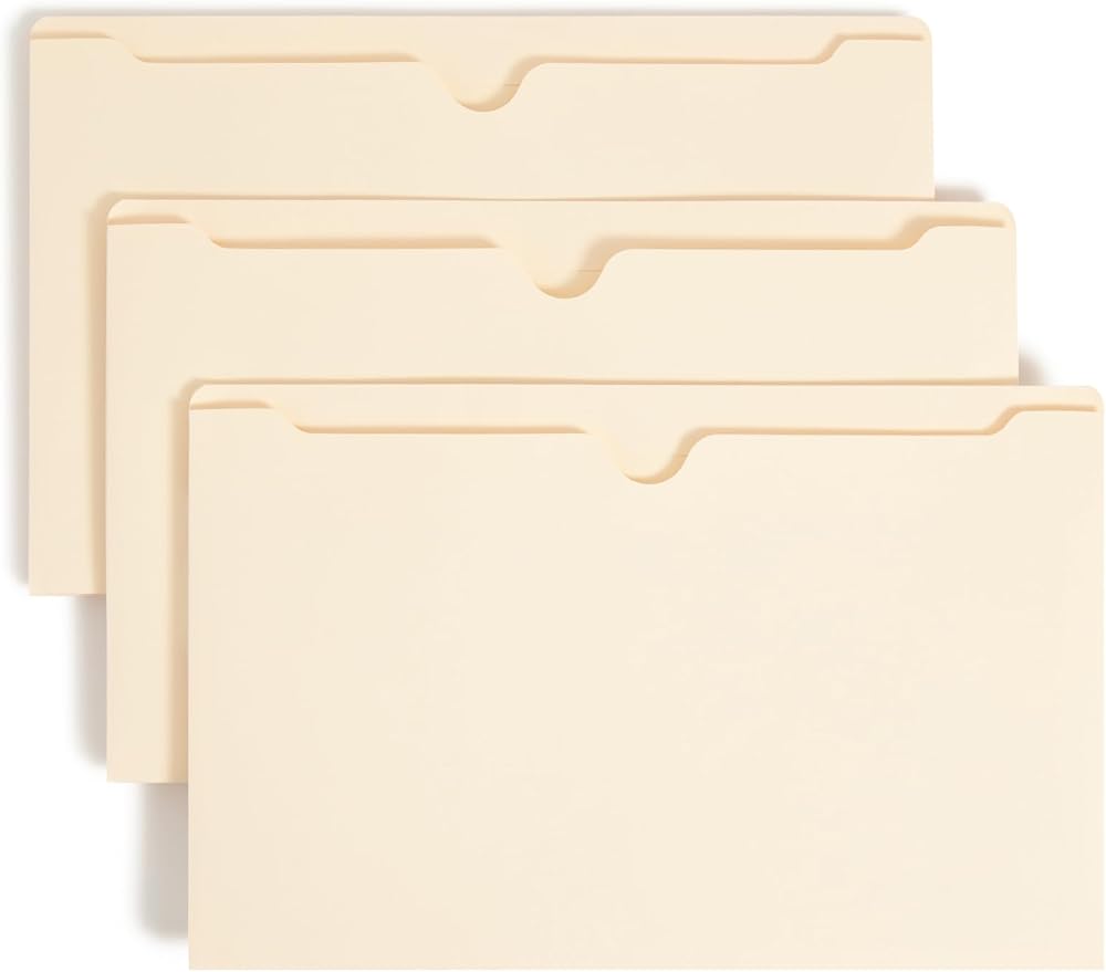 Smead File Jacket, Reinforced Straight-Cut Tab, 2" Expansion, Legal Size, Manila, Value Filing Pack of 50