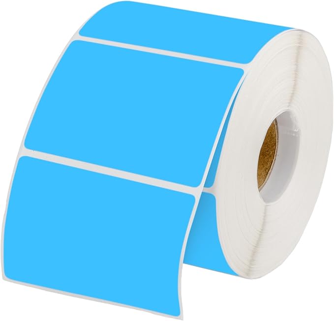 Muka 800 PCS 1.5" x 2.25" Blue Thermal Labels Color Label for Barcodes, Address, Consignment, Compatible with Thermal Label Printer