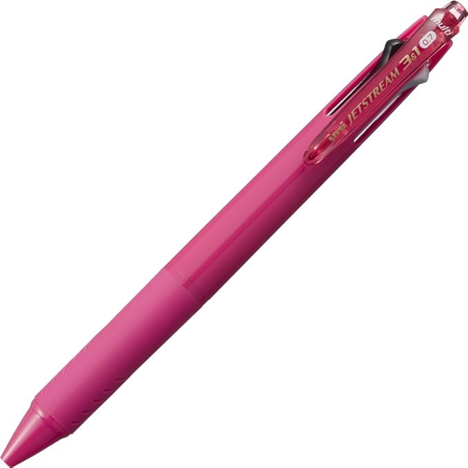 Uni Jetstream Multi Pen 3and1, 0.7mm Ballpoint Pen and 0.5mm Mechanical Pencil, Pink Body (MSXE460007.77)