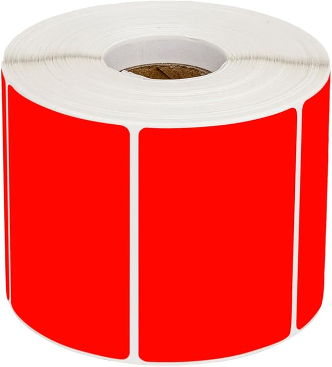 Muka 800 PCS 1.5" x 2.25" Red Thermal Labels Color Label for Barcodes, Address, Consignment, Compatible with Thermal Label Printer