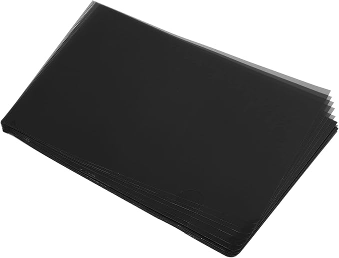 PATIKIL l Type Folders 24 Pack A4 Plastic Clear Document Folder File Jacket Sleeves Project Pockets, Gray