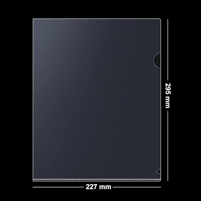 100 Pack Clear Folders for Document Plastic, L-Type Plastic Document Sleeve Folder Project Pockets Fit for 8.5" x 11" Letter Size Paper, for Household Projects, Office, Business Conference and School