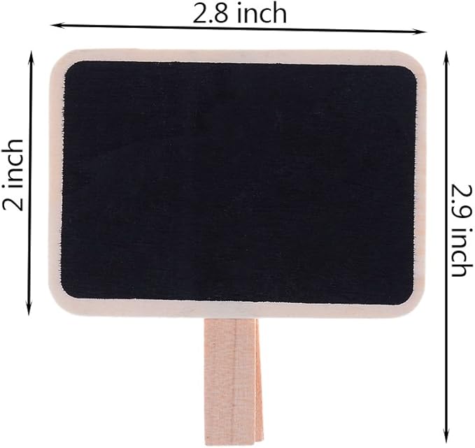 30 Pcs Wood Mini Chalkboard Clips - Blackboard Clips with Pegs for Memo, Note Taking, Food Label, Wedding Table Number, Party Decor