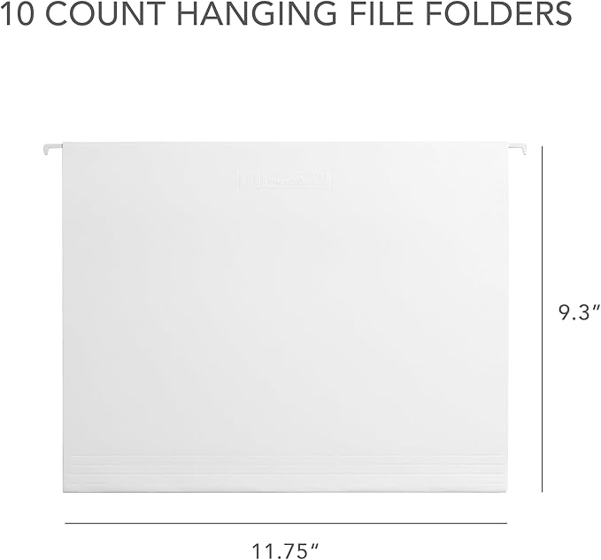 russell+hazel White Hanging File Folders, 10 Count, 11.75" x 9.3