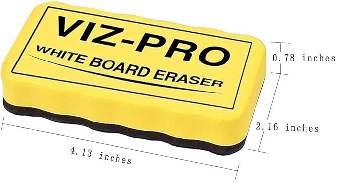 VIZ-PRO Magnetic Dry Erase Board 48 X 24 Inches, Silver Aluminium Frame, with 3 Colored Erasers and 12-Count Markers