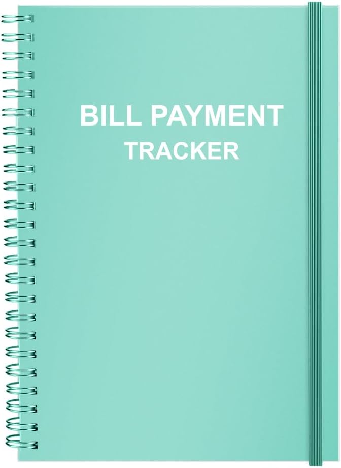 Bill Payment Tracker Notebook - Monthly Bill Organizer & Planner Notebook, Personal Budgeting & Financial Tracker, 5.8" x 8.25" with Pocket