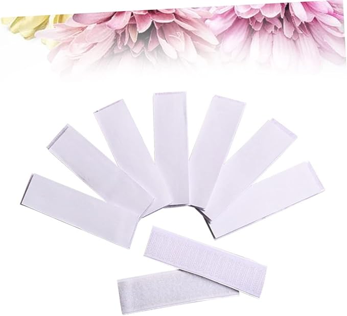 10 Pack White Burlap Ruffled Table Skirt Rug Pad Tape Self-Adhesive Pads for Home Office