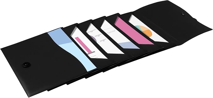 Avery Slide & View Expanding File Folder, 6 Pockets, Letter Size, 1 Black Folder (73542)