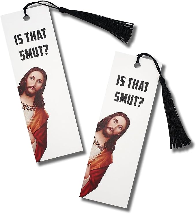 Peeking Jesus is that Smut? Bookmark (Thick 1 Piece Black)