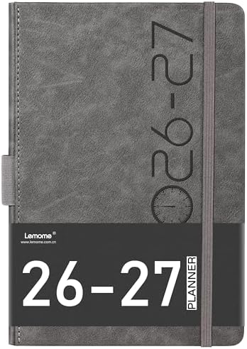 Planner 2026-2027 - Weekly & Monthly 2026-2027 Planner with Pen Loop, Jul 2026 - Jun 2027, to Achieve Your Goals & Improve Productivity, Thick Paper, 40 Note Pages, Inner Pocket, 5.75" x 8.25" - Grey