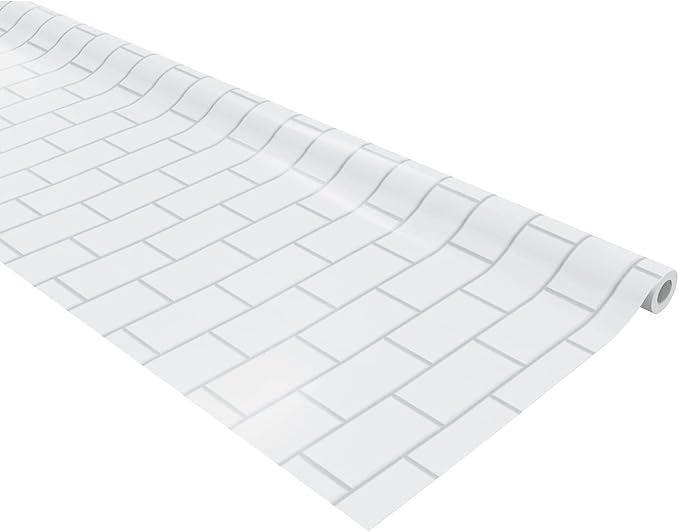 Fadeless Bulletin Board Paper, Fade-Resistant Paper for Classroom Decor, 48” x 50’, White Subway Tile, 1 Roll