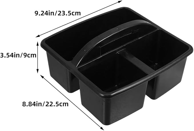 PRETYZOOM 2pcs Plastic Classroom Storage Caddy Tote with Handle, Compartment Organizer Basket for Stationery, Art Supplies, and Craft Tools, Portable Desk Storage and Teachers