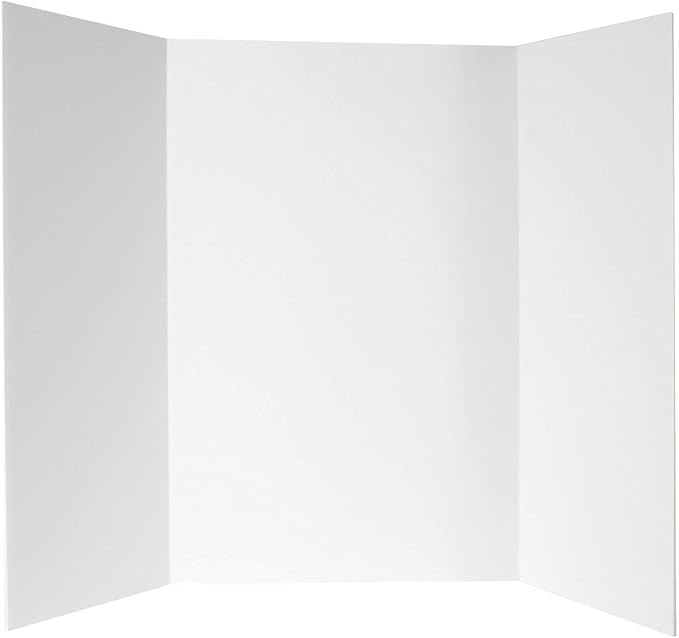 ArtSkills Tri-fold, 28" x 22" Trifold Foam Display Board, White, 28" W x 22" H, 5 Pack