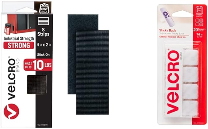 VELCRO Brand Heavy Duty Fasteners and Mounting Squares for Versatile Strong Hold