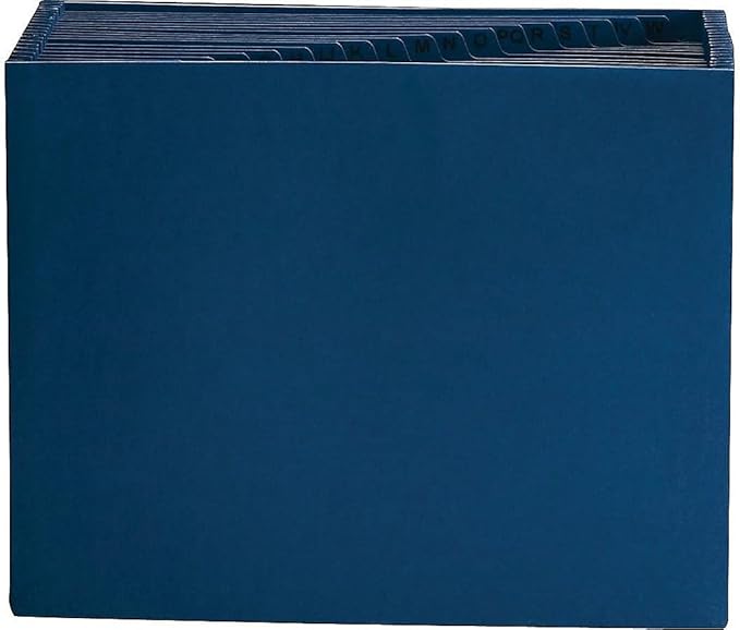 Smead Colored Expanding File, Alphabetic (A-Z), 21 Pockets, Letter Size, Navy Blue (70720)