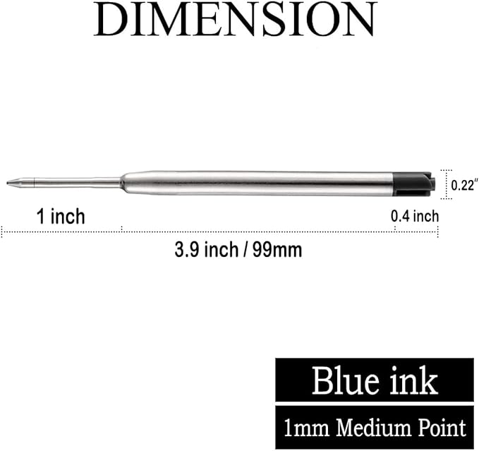 10 Pack Pen Refills Replacement Ink for Self Defense Tactical Pen (Black)