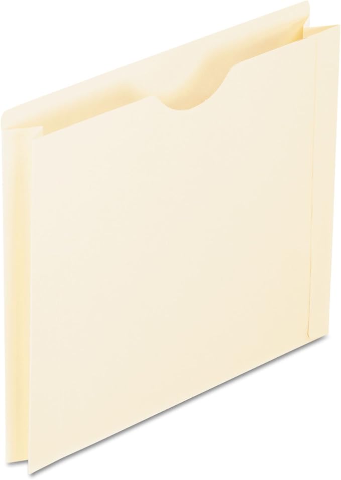 Pendaflex File Jackets, Letter Size, Manila, 2" Expansion, Reinforced Straight-Cut Tabs with Thumb Cut, 50 per Box (22200EE), Beige