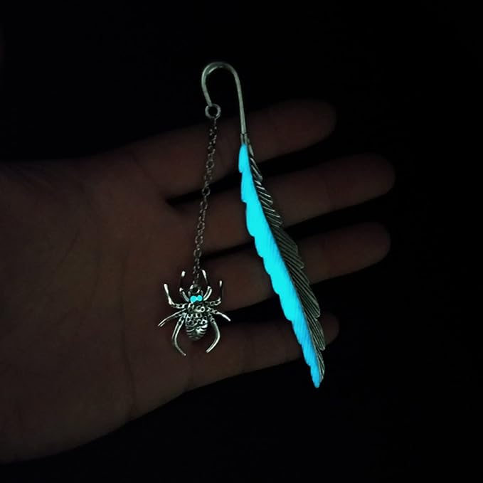 Luminous Bookmark, Retro Glow in The Dark Reading Bookmarks for Women Men Lovers,Book Markers with Pendant Holiday Gifts