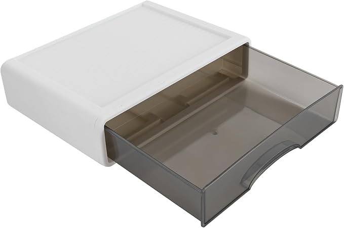 6 Pcs Desk Organizer Office Storage Box with 6 Drawers Plastic Drawers Organizer Stackable Storage Drawers for Office Supplies, Pencils, Markers, Tape, Erasers, Paperclips, White