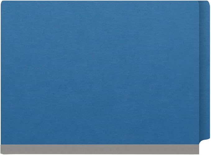 25 Pt. Pressboard Classification Folders, Full Cut End Tab, Letter Size, 2 Dividers, Royal Blue (Box of 10)