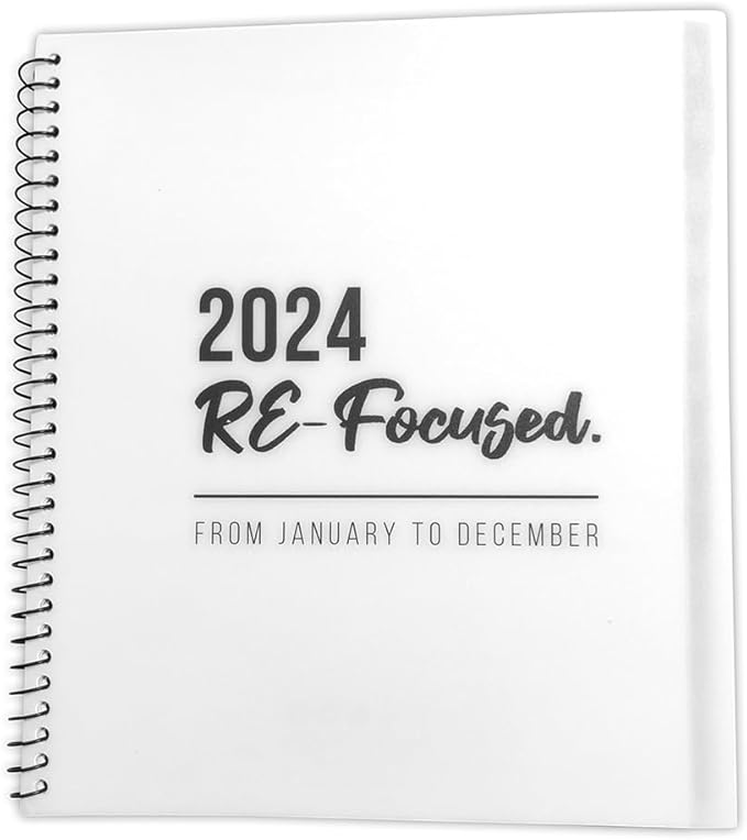 RE-FOCUS THE CREATIVE OFFICE 2026 Calendar Planner 13 month with To-Do Lists for Tasks between months, Notes or Appointments. Sturdy Planner for At-A-Glance View of Daily Schedule & Weekly Agenda (White)