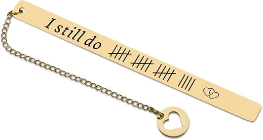 19 Years Anniversary Bookmark Gifts for Him Her Bronze 19th Anniversary-Wedding Gift for Couple Wife Husband Bookmark Gift for Women Men Book Lovers Wedding Christmas Valentines Birthday I Still Do