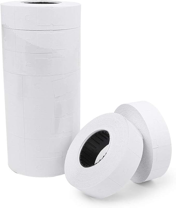Tpfox 10 Rolls 5000 Pieces of Double Line Price Label Paper for MX-6600 Price Gun Labeller