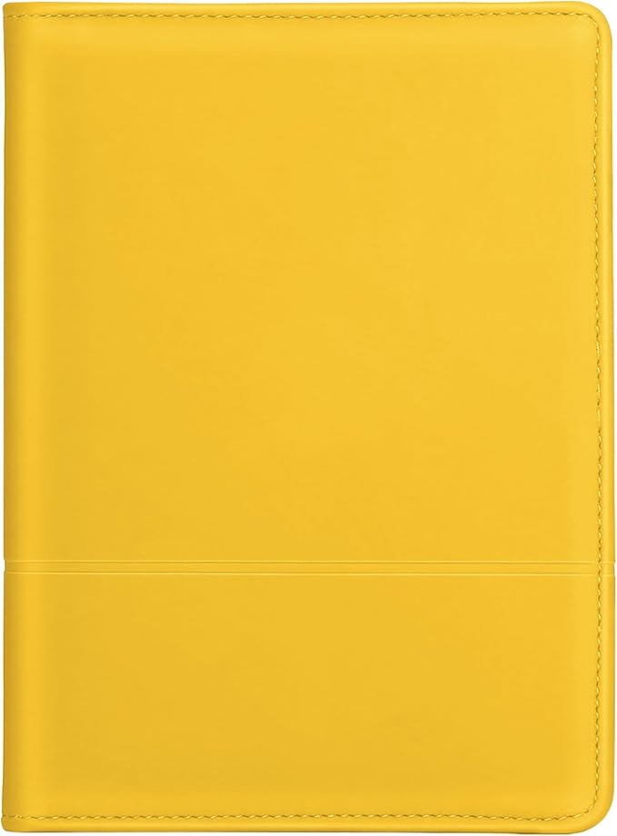 Padfolio/Portfolio Binder, Mini Padfolio Portfolio Binder 5 x 8 Legal Writing Pad, A5 Document Organizer Folder for Men Women, Yellow