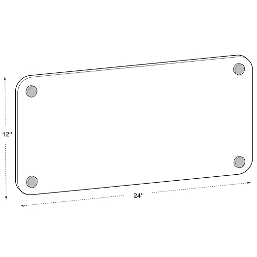 Azar Displays Floating 900962-GLD Whiteboard 12" x 24" – Modern Frameless Wall-Mounted Dry Erase Board with Standoff Caps, 4 Assorted Magnets & Marker – Sleek Acrylic Design, Gold