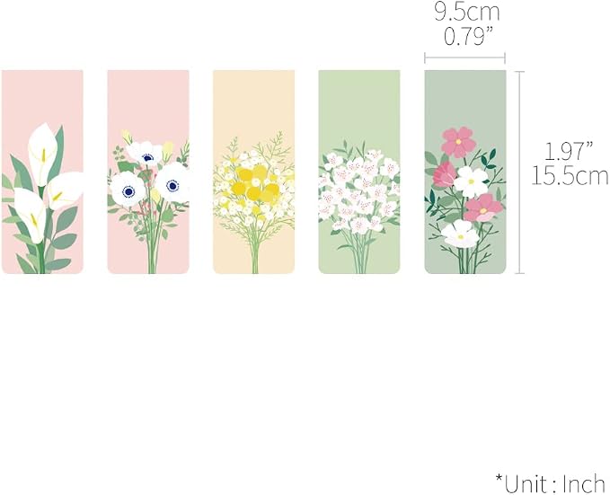 Monolike Magnetic Bookmarks Flower for You Ver.1, Set of 5