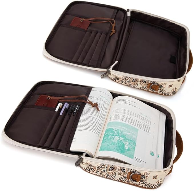 Montana West Bible Covers for Women Men with Leather Bookmark Carrying Book Case Church Bag Outdoor Bible Protective