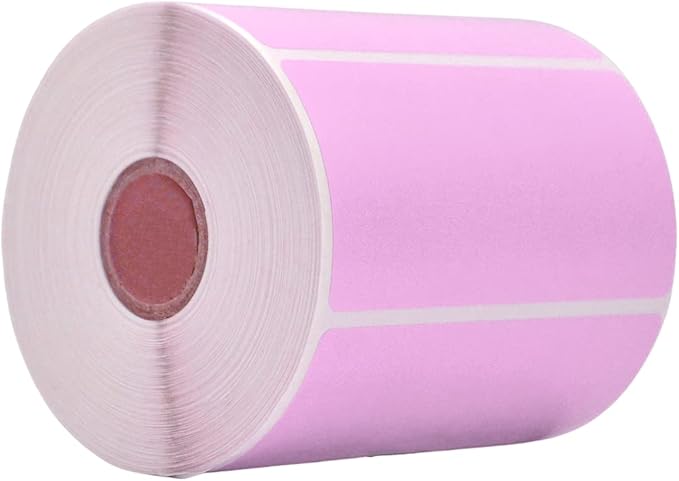 WOD Lila Direct Thermal Label Rolls - 4 x 2 inch, 725 Nametag Stickers per Roll, Permanent Adhesive for Color Coding, Labeling, Inventory Management at Home, Business, and Classroom.