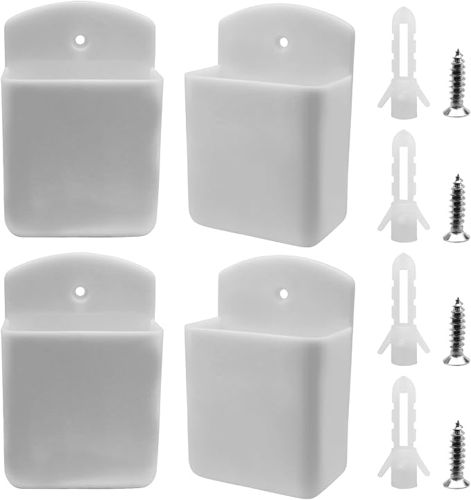 4pcs Remote Control Holder Wall Mount, Self Adhesive Pen Holder Storage Accessories for Home Office School/Home Users Office Workers （Wihite）