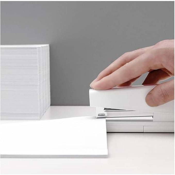 Desk Stapler Office Stapler Labor-Saving Stapler School Office Supplies 20-Page Capacity White Medium Stapler Suitable for Office Document Binding School Supplies (Color : White)