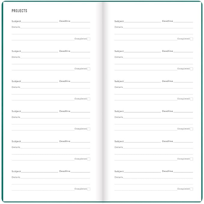 Letts of London® 2026 Woodland Weekly/Monthly Planner, 12 Months, January to December, Slim Pocket Size, 6.625" x 3.25", Sewn Binding, Embossed Cover, Multilingual, Green (C082545-26)